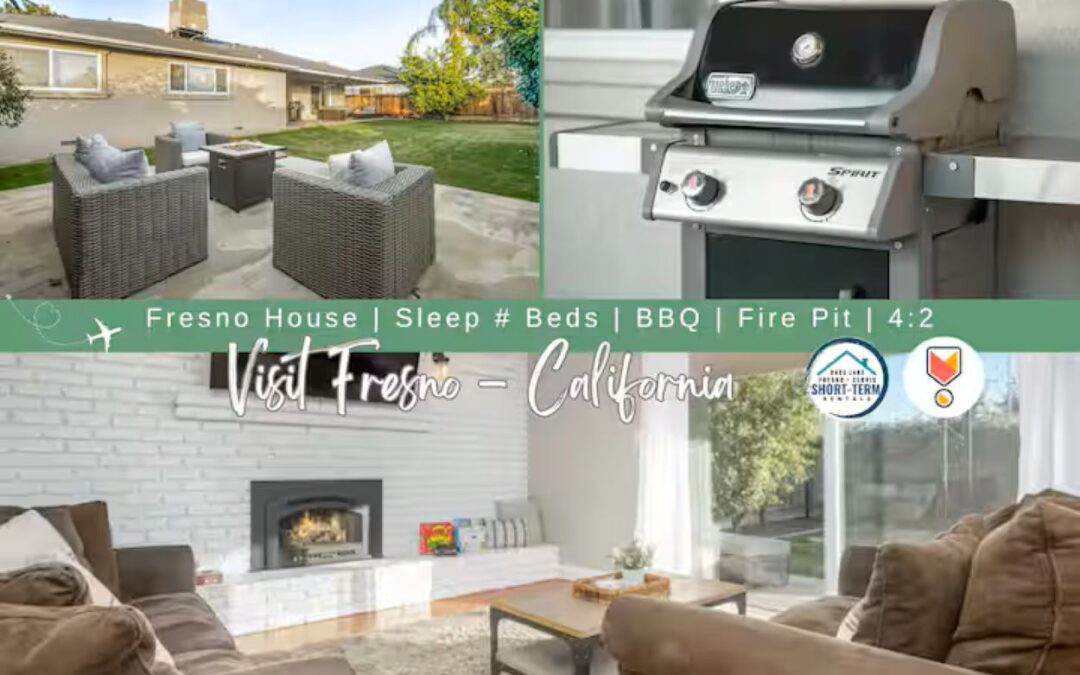 Fresno House|Sleep # Beds| BBQ|Fire Pit| Peloton
