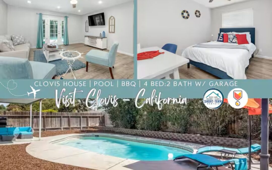 Clovis House | Pool | BBQ | 4 Bed:2 Bath w/ Garage