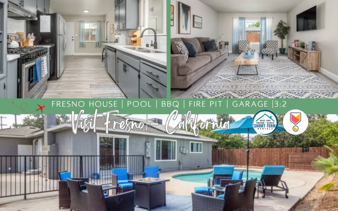Fresno House | Pool | BBQ | Fire Pit | Garage |3:2!