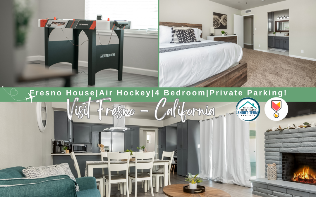 Fresno House|Air Hockey|4 Bedroom|Private Parking!