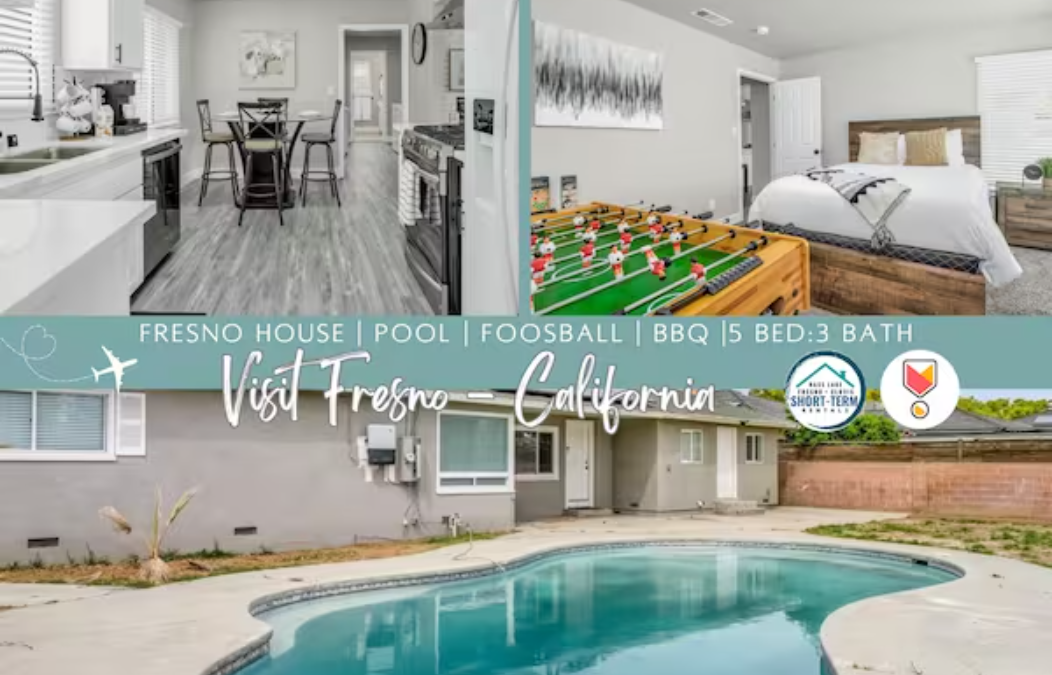 Fresno House |Pool |Foosball |Garage |5 Bed:3 Bath
